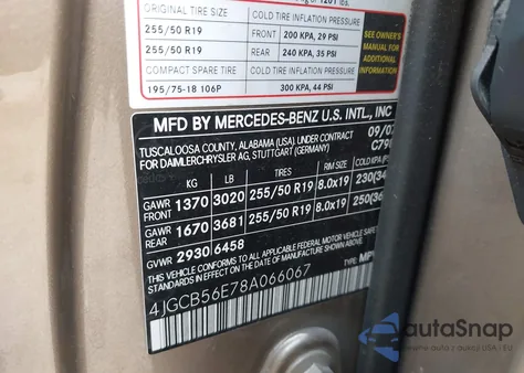 2008 Mercedes-Benz R 350 z USA, uszkodzony, nr VIN 4JGCB56E78A066067